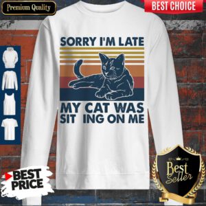 Vintage Sorry I'm Late My Cat Was Sitting On Me Vintage Sweatshirt