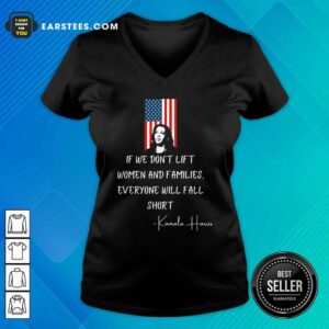 If We Don’t Lift Women And Families Everyone Will Fall Madam Vp Harris Biden 2021 Inauguration American Flag V-neck - Design By Earstees.com