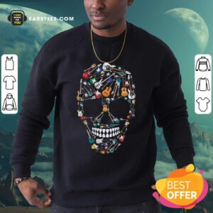 Skull Guitars Sweatshirt- Design By Earstees.com
