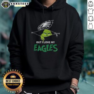 Awesome Grinch zipper hoodie featuring 'I Hate People But I Love My Philadelphia Eagles' for Christmas football fans.