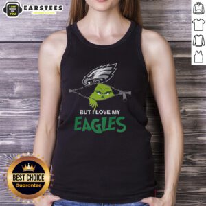 Awesome Grinch zipper tank top expressing love for Philadelphia Eagles football and a humorous take on holiday spirit.