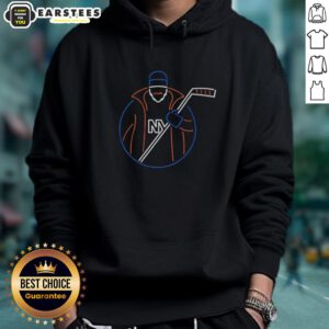 Alt Text: Awesome New York Islanders neon fisherman hoodie featuring vibrant colors and team logo, perfect for fans and casual wear.