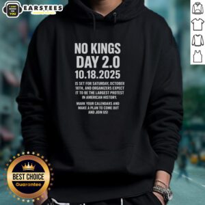 Awesome No Kings Day 2.0 hoodie, October 18th, 2025, featuring a bold design and vibrant colors for a stylish look.