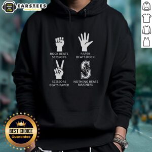 Seattle Mariners hoodie featuring the phrase 'Awesome Rock Beats Scissors, Paper Beats Rock, Scissors Beats Paper'