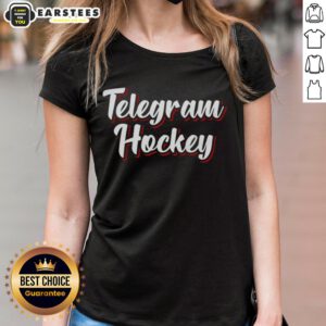 Awesome Telegram Hockey New Jersey Devils Ladies Tee featuring team logo and stylish design for female fans.