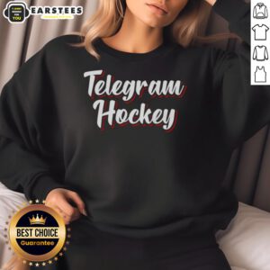Awesome Telegram Hockey New Jersey Devils Sweatshirt featuring team logo and vibrant colors, perfect for fans.