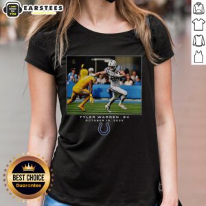 Awesome Tyler Warren Indianapolis Colts NFL Flash Features Week 7 Ladies Tee in vibrant blue with team logo and stylish design.
