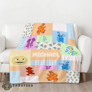 Alternative view of Good Bear In The Big Blue House Characters Patchwork Blanket Fleece Customized Blanket