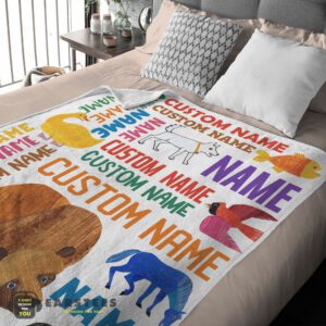 Alternative view of Good Brown Bear Brown Bear What Do You See Gift Blanket Fleece Customized Blanket