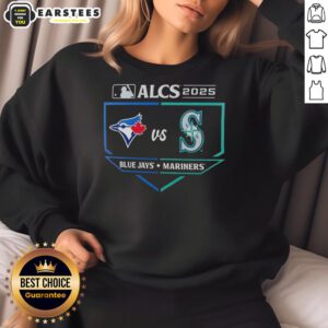 Good Toronto Blue Jays vs Seattle Mariners 2025 ALCS batters box matchup sweatshirt, showcasing team colors and logos.