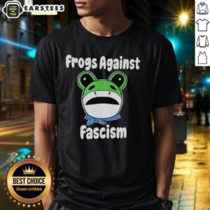 Hot Frogs Against Fascism Meme T-Shirt featuring colorful frog graphics promoting anti-fascism in a playful design.