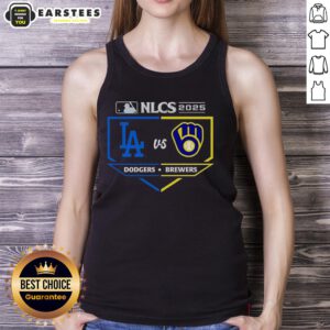Hot Milwaukee Brewers vs Los Angeles Dodgers 2025 NLCS matchup tank top featuring team logos and vibrant colors.
