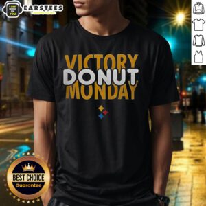 Hot Pittsburgh Steelers Football Victory Donut Monday T-Shirt featuring team colors and fun donut graphic for fans.