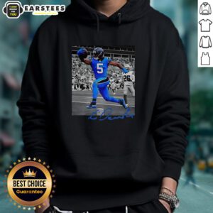 Alt Text: Hot Rico Dowdle Carolina Panthers NFL Week 6 signature hoodie in blue, showcasing team logo and stylish design.