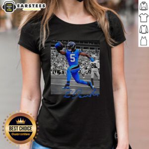 Alt Text: Hot Rico Dowdle Carolina Panthers NFL Week 6 Signature Ladies Tee showcasing team spirit and style for fans.