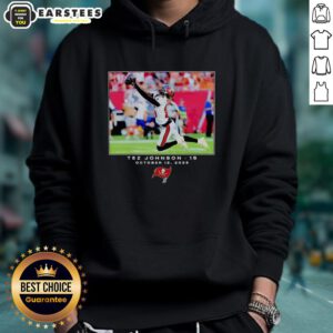 Alt Text: Hot Tez Johnson wearing a Tampa Bay Buccaneers NFL hoodie during Week 6, showcasing team spirit and style.