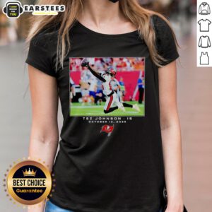 Hot Tez Johnson Tampa Bay Buccaneers NFL Week 6 ladies tee featuring team colors and stylish design.