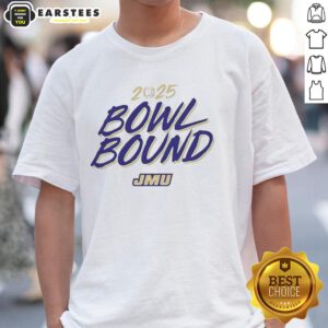 Stylish James Madison Dukes Bowl Bound 2025 T-Shirt featuring vibrant team colors and logo for fans ready for the game.