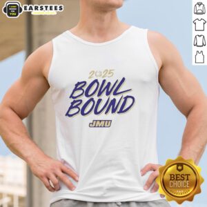 Nice James Madison Dukes Bowl Bound 2025 tank top featuring bold team colors and logo, perfect for game day attire.