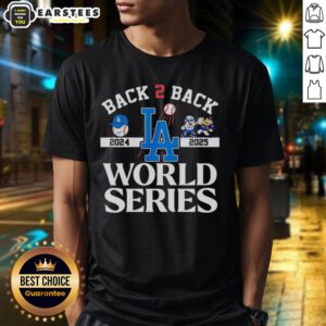 Los Angeles Dodgers Back 2 Back 2024-2025 World Series T-Shirt showcasing team pride and championship spirit.