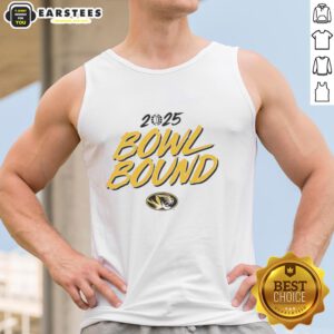 Nice Missouri Tigers Bowl Bound 2025 tank top featuring vibrant graphics and team colors for passionate fans.