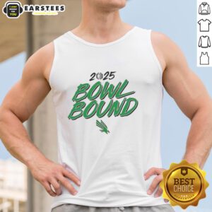 Nice North Texas Mean Green Bowl Bound 2025 tank top featuring vibrant colors and team logo for fans and supporters.