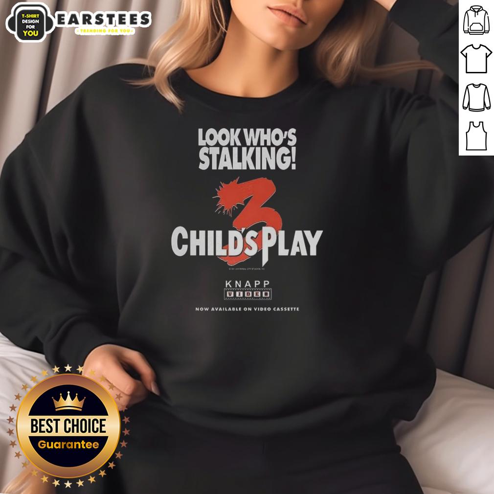 Official Chucky Child's Play 3 sweatshirt featuring Halloween characters, perfect for fans of horror and vintage movie apparel.