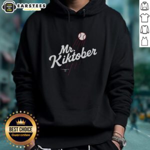 Official Mr. Kiktober Los Angeles Dodgers Baseball hoodie showcasing The Clutch Season design.