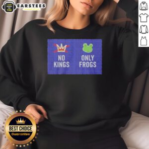 Official No Kings Only Frogs Sweatshirt featuring a playful frog design, perfect for casual wear and amphibian lovers.