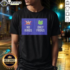 Official No Kings Only Frogs T-Shirt featuring a unique frog design on a vibrant colored fabric.