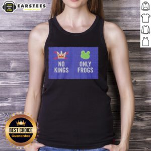 Official No Kings Only Frogs Tank Top featuring a playful frog design, perfect for casual summer wear and amphibian lovers.