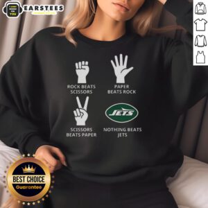 Official New York Jets Football Logo Sweatshirt showcasing team pride and style for fans.