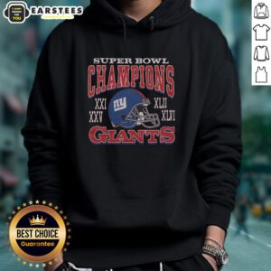 Alt Text: Premium Giants 4 Time Super Bowl Champions Hoodie featuring team colors and logo, perfect for fans.