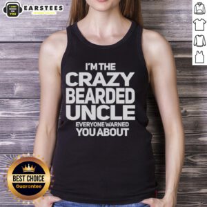 Premium tank top featuring a quirky design of a crazy bearded uncle, perfect for casual and humorous outfits.