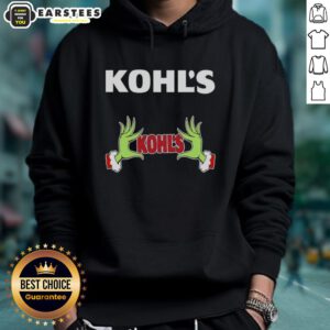Premium Kohl's X Grinch Hands Merry Christmas Hoodie featuring festive design and cozy style for the holiday season.