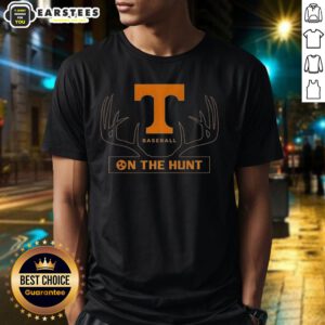 Alt Text: Premium Tennessee Volunteers baseball T-shirt featuring a deer antlers logo, perfect for fans and outdoor enthusiasts.