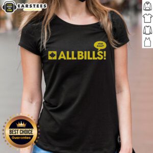 Alt Text: Premium The Eagle All Bills What Bread caricature logo on a stylish ladies tee, perfect for fans and casual wear.