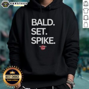 Top Bald Set Spike Volleyball State Hoodie featuring a vibrant design perfect for volleyball enthusiasts and fans.