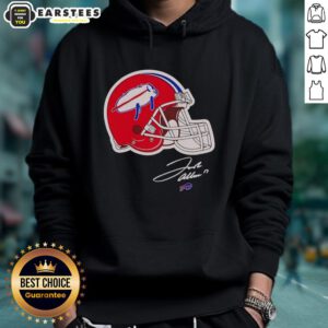 Top Josh Allen Buffalo Bills helmet signature hoodie showcasing team spirit and athlete pride, perfect for fans.