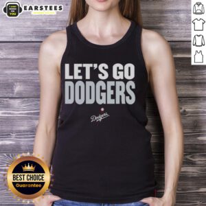 Top Los Angeles Dodgers slogan tank top featuring 'Let's Go Dodgers' for stylish fans and game day wear.