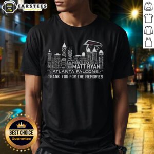 Awesome Atlanta Falcons Football T-Shirt featuring skyline design and player name, perfect for fans and memories.