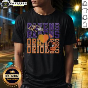 Awesome Baltimore Ravens NFL and Baltimore Orioles MLB sport lover T-shirt featuring team logos and vibrant colors.