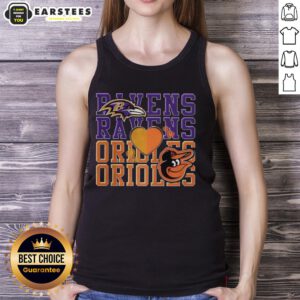 Stylish Baltimore Ravens NFL and Baltimore Orioles MLB tank top for sports lovers, perfect for game day and fan events.