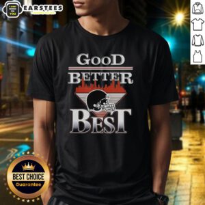 Alt Text: Chicago Bears football helmet t-shirt featuring city skyline design - Good Better Best style for fans.