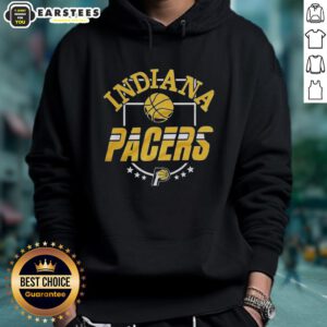 Awesome Indiana Pacers City Basketball 2025 Six Stars Logo Hoodie featuring vibrant design and comfortable fit.