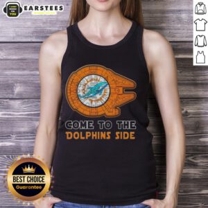 Awesome Star Wars Miami Dolphins side tank top featuring iconic characters and team colors for sports fans.