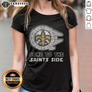 Awesome Star Wars New Orleans Saints ladies tee featuring a stylish design for fans and fashion lovers alike.
