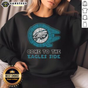 Awesome Star Wars Come to the Philadelphia Eagles Side Sweatshirt featuring iconic designs for fans and comfort.