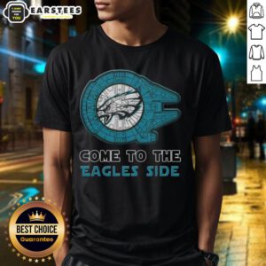 Awesome Star Wars Philadelphia Eagles T-shirt featuring iconic characters and team logo for fans of both franchises.