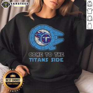 Awesome Star Wars sweatshirt featuring Tennessee Titans logo, perfect for fans of both sports and sci-fi.